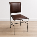 Leather + Iron Chair - 46 x 52 x 89 cm - SKU M-12878