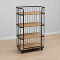 Mango Wooden And Iron Kitchen Trolly - 80 x 45 x 110 cm - SKU M-13875