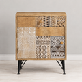 Mango Wooden Drawer Chest With Iron Legs - Kd - 50 x 35 x 60 cm - SKU M-21648