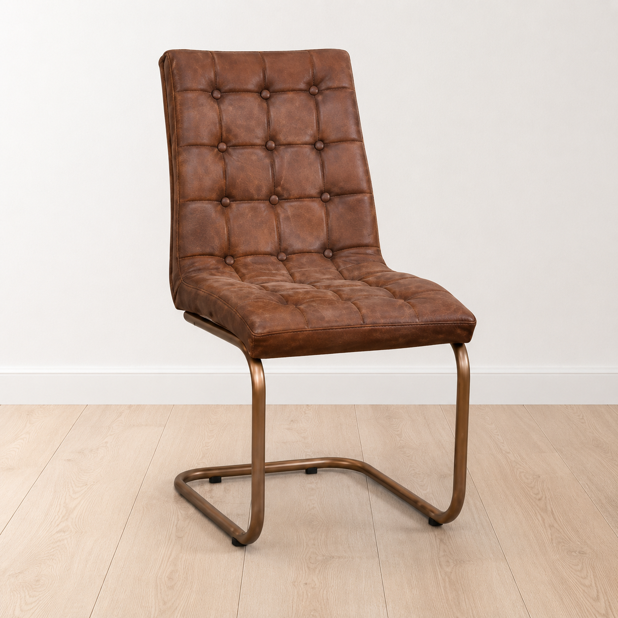 Leather Chair In Opper Finish - 46 x 60 x 93 cm - SKU M-6204