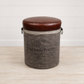 Leather Stool - Laurent-Perrier - 36 x 36 x 46 cm - SKU M-21127