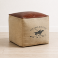 Leather Pouf - 48 x 48 x 42 cm - SKU M-5996