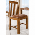 Wooden Leather Chair - 46 x 50 x 100 cm - SKU KCH-2022-001