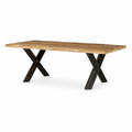Wooden Iron Dining Table - 200 x 100 x 78 cm - SKU KCH-2022-004