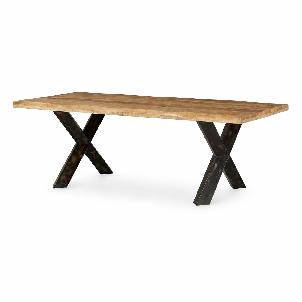Wooden Iron Dining Table - 200 x 100 x 78 cm - SKU KCH-2022-004