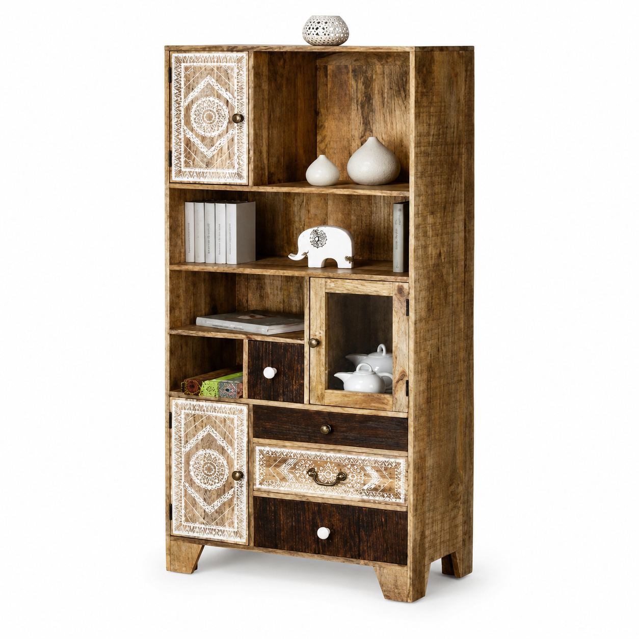 Wooden Drawer Cabinet - 80 x 40 x 170 cm - SKU KCH-2022-006