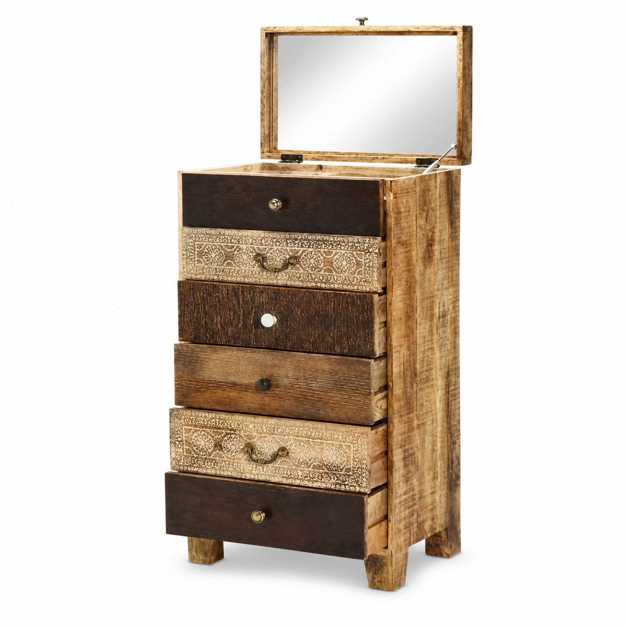 Wooden Drawer Chest - 60 x 42 x 120 cm - SKU KCH-2022-007