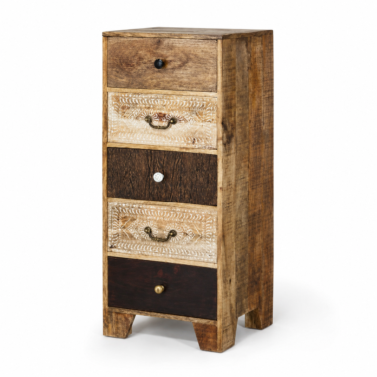 Wooden Drawer Chest - 46 x 44 x 120 cm - SKU KCH-2022-008