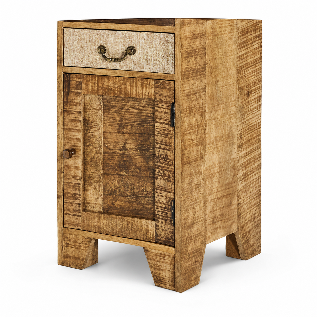 Wooden One Drawer One Door Bedside - 40 x 44 x 65 cm - SKU KCH-2022-011