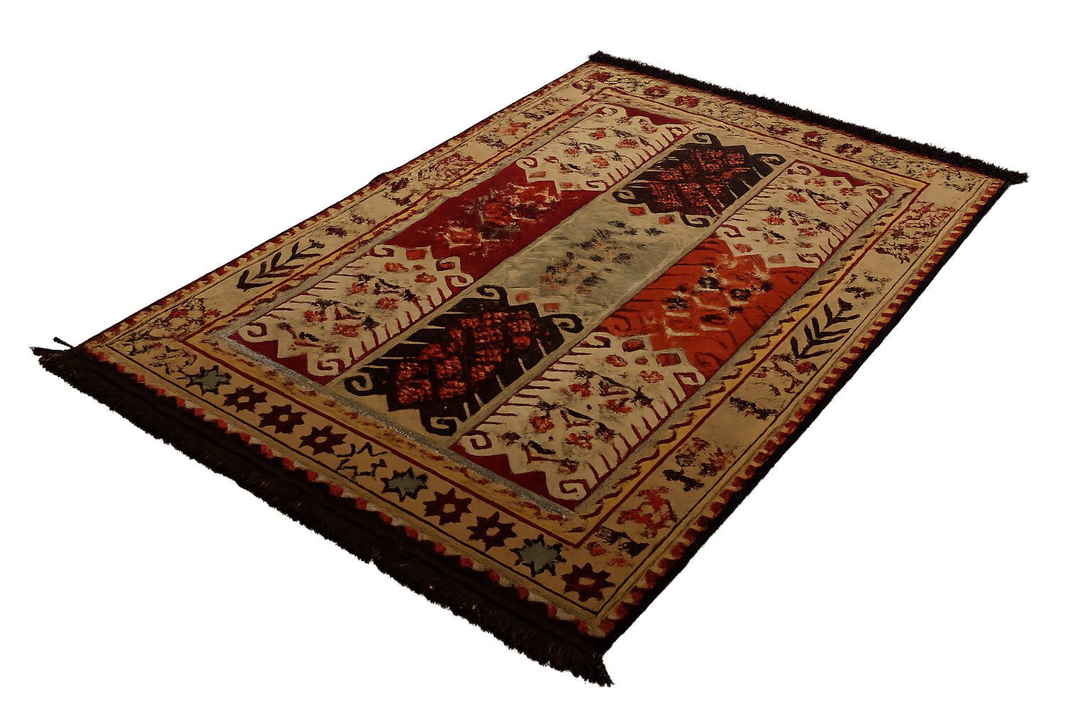 Poly Webteppich Kilim rouzan Braun